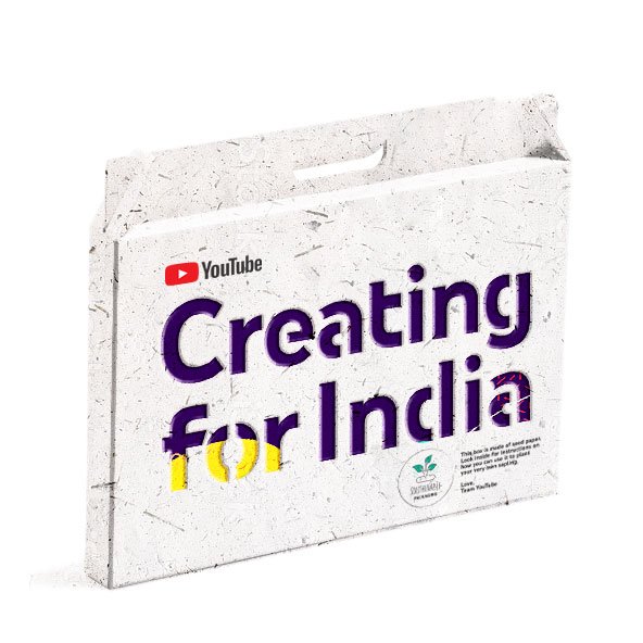 Carrying case in seed paper with stencil