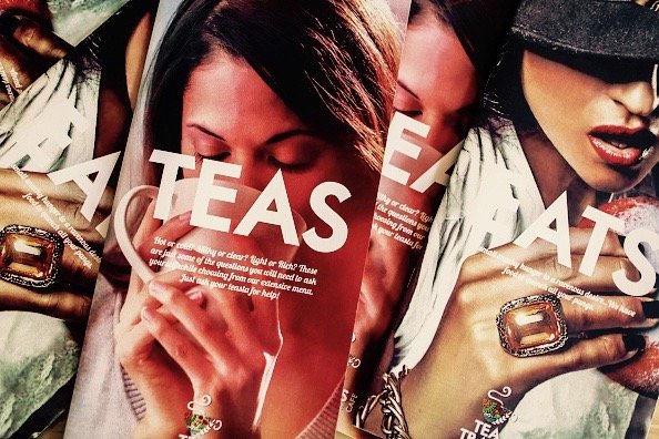 Tea and food menus