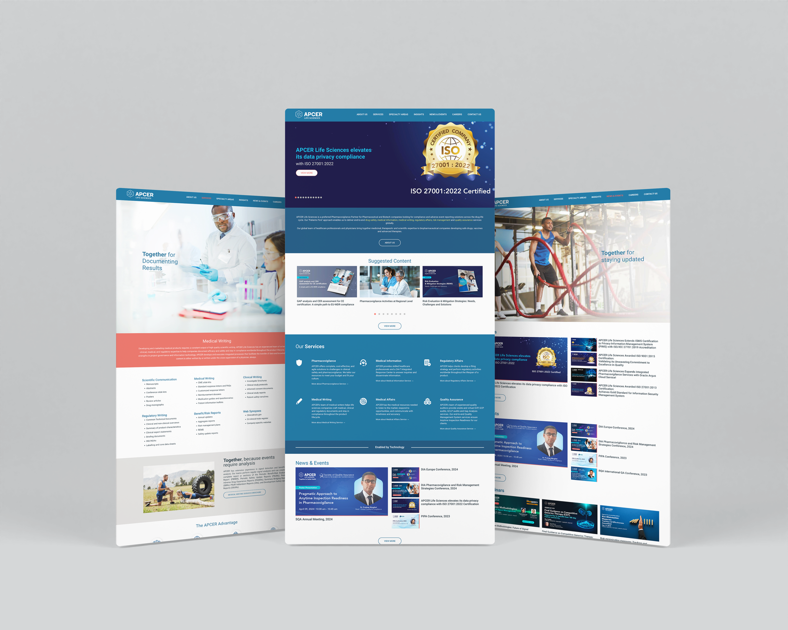 Services and events pages
